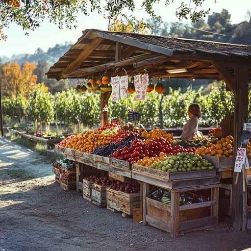 Rustic fruit stand
