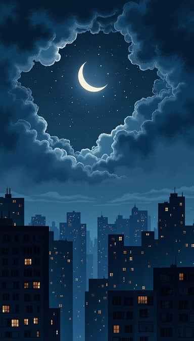 Moonlit Urban Serenity Moonlit Urban Serenity