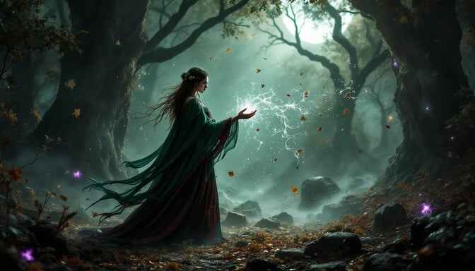 Moonlit Forest Witch