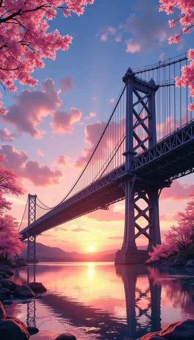 Blossom Bridge Sunset