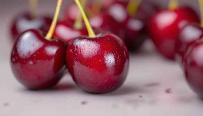 Glistening Ruby Cherries