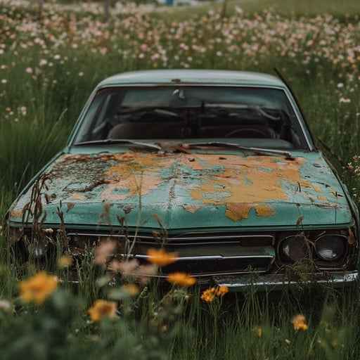 Abandoned vintage car