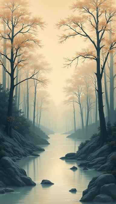 Misty Forest Stream