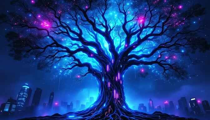 Glowing Cyber Tree