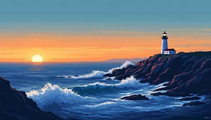 Coastal Beacon Twilight Coastal Beacon Twilight