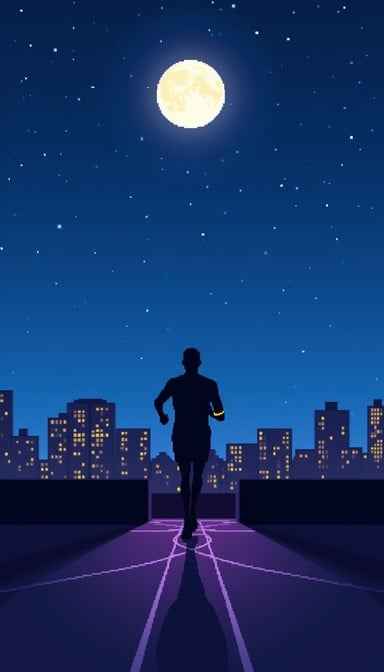 Moonlit Rooftop Runner