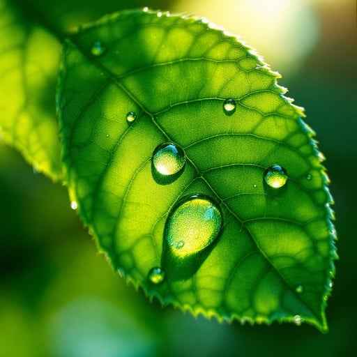 Dewy Leaf Close-up