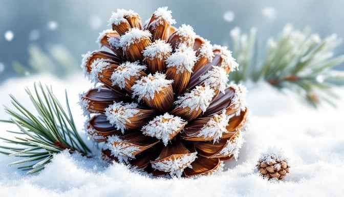 Frosty Winter Pinecone