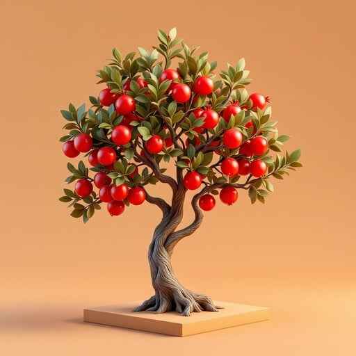 Geometric Pomegranate Bonsai