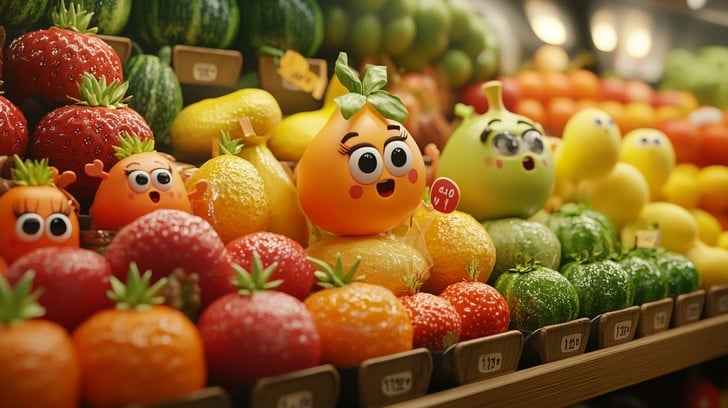 Cartoon Fruit Display