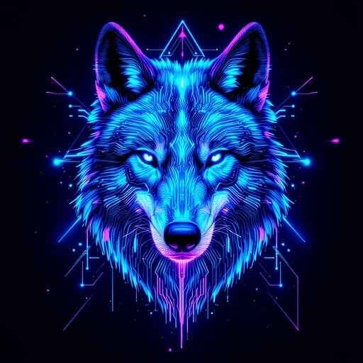 Neon Wolf Spirit