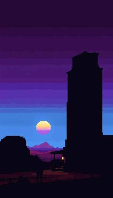 Pixel Western Sunset