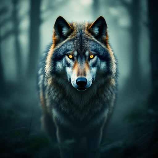 Mysterious Forest Wolf
