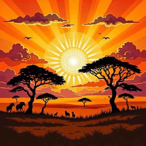 African Safari Sunset