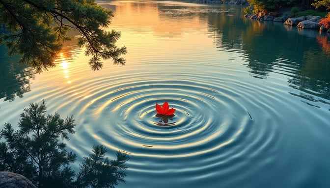 Rippling Maple Reflection