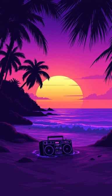 Synthwave Beach Paradise Synthwave Beach Paradise