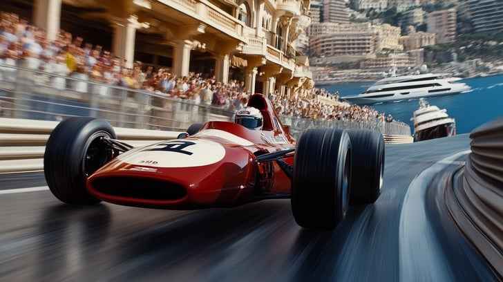 Vintage racing action