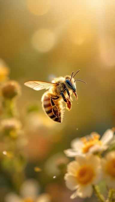 Bee Among Flowers