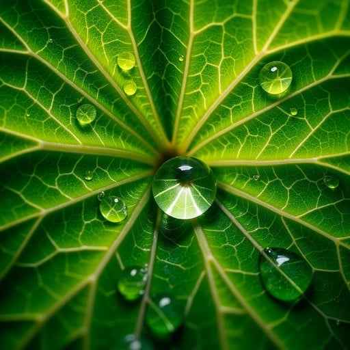 Dewdrops on Leaf