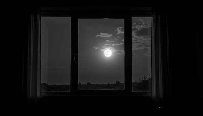 Moonlight Window Silhouette Moonlight Window Silhouette