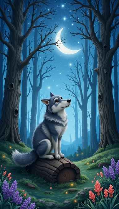 Moongazing Forest Wolf