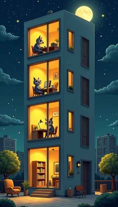 Nighttime Animal Office Nighttime Animal Office