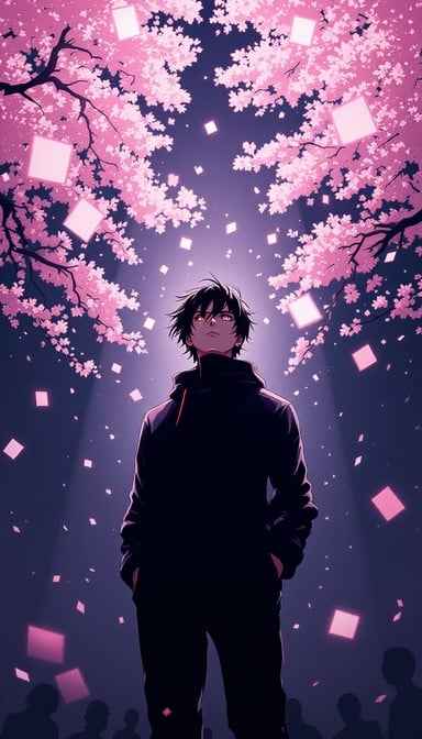 Sakura Night Silhouette