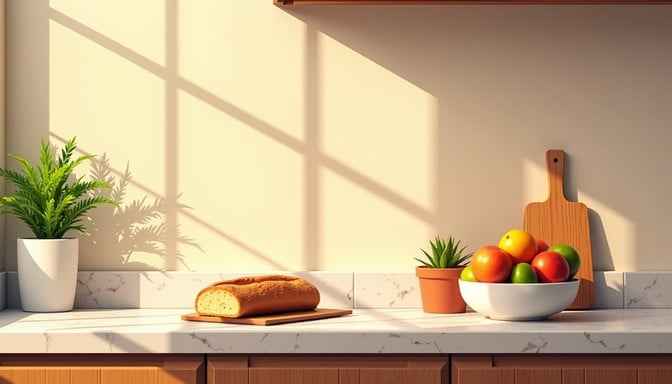 Sunlit Kitchen Counter