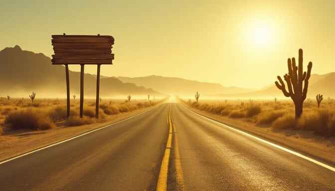 Desert Road Sunset Desert Road Sunset
