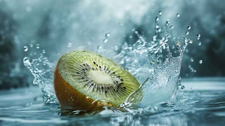 Splashing Kiwi Slice