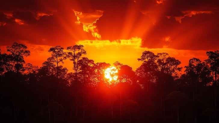 Fiery Sunset Silhouette Fiery Sunset Silhouette
