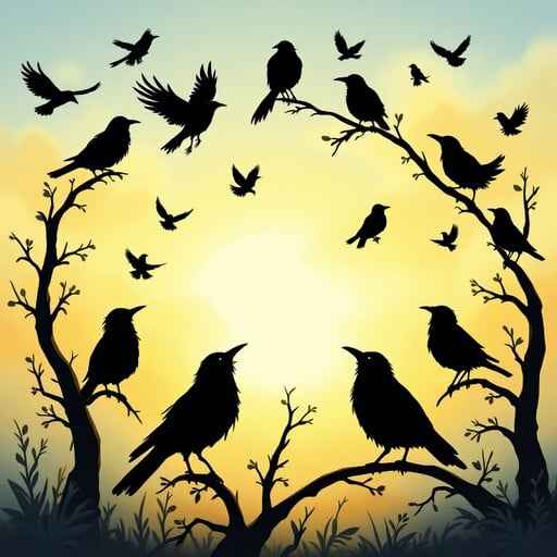 Birds Against Sunset
