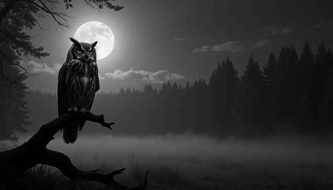Moonlit Owl Silhouette