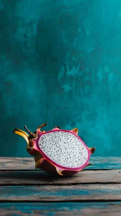 Sliced dragon fruit