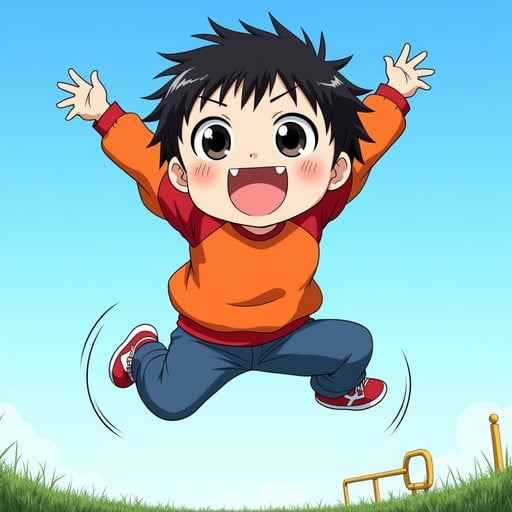 Joyful Child Leaping