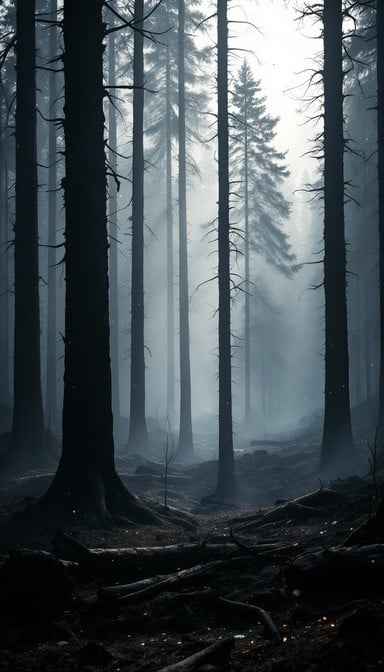 Misty Forest Silhouettes