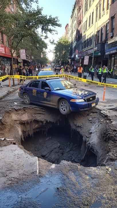 Car Over Sinkhole Car Over Sinkhole