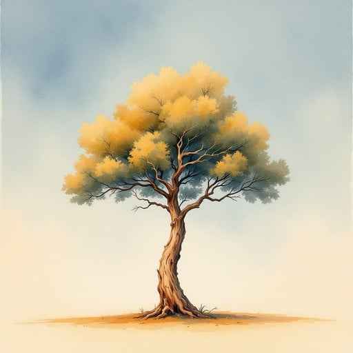 Solitary Golden Tree