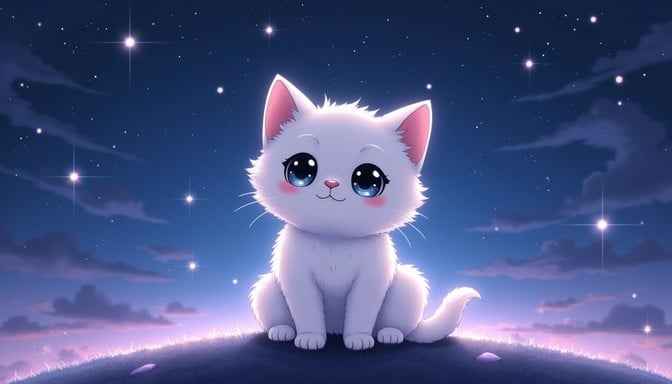 Starlit Kawaii Kitten