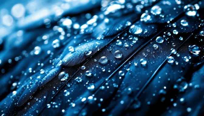 Droplets On Blue