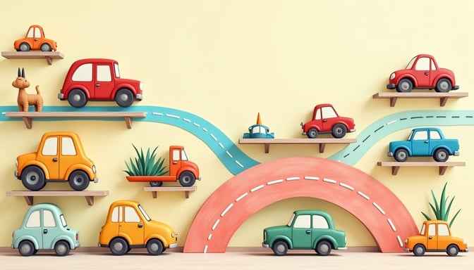 Rainbow Toy Cars