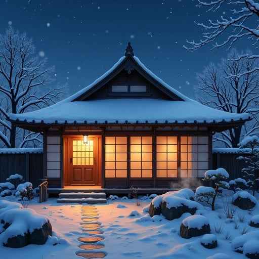 Snowy Japanese Sanctuary Snowy Japanese Sanctuary