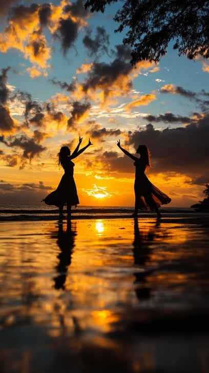 Sunset Dance Silhouettes Sunset Dance Silhouettes