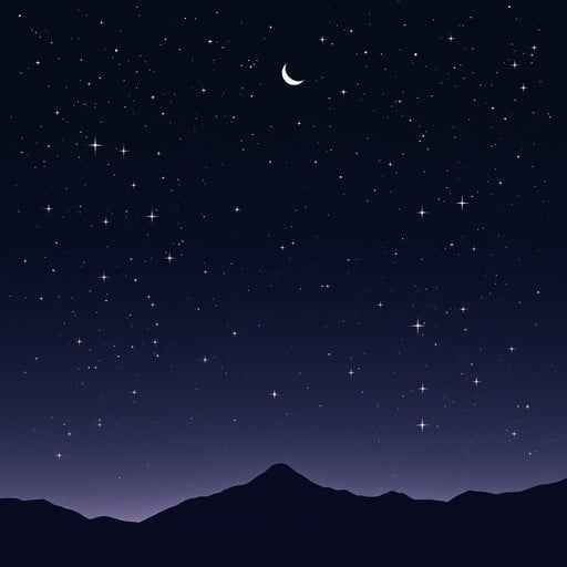 Starlit Mountain Silhouette Starlit Mountain Silhouette