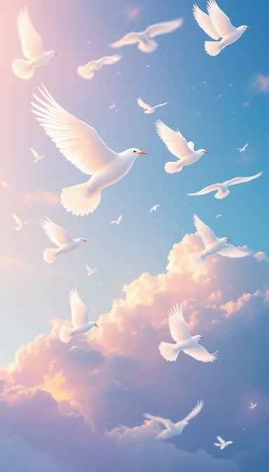 Peaceful Doves Soar