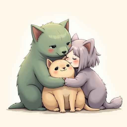 Colorful Cuddle Trio