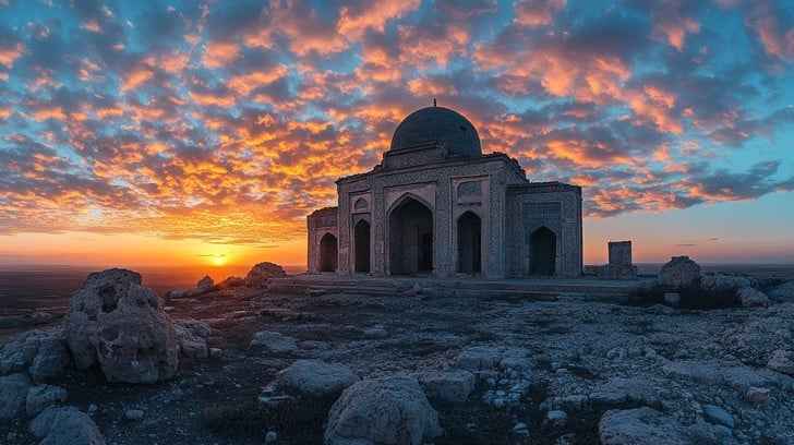 Sunset over Mausoleum Sunset over Mausoleum