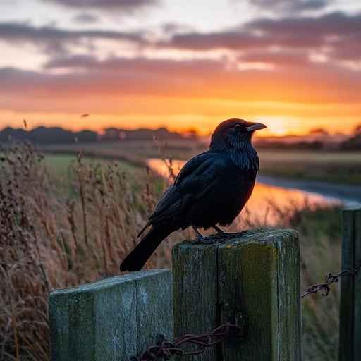 Sunset Crow Perch Sunset Crow Perch