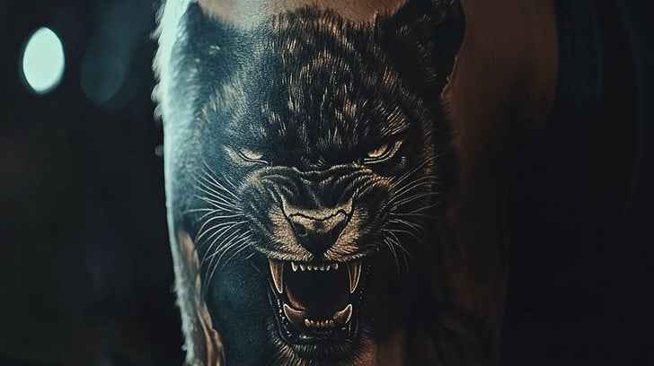 Fierce black panther