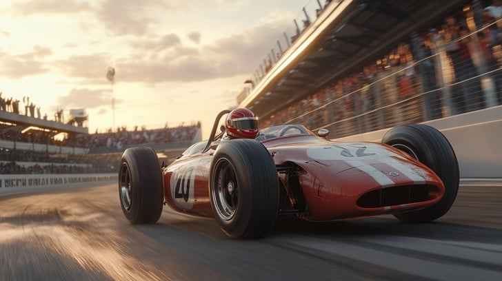 Speeding vintage racer Speeding vintage racer